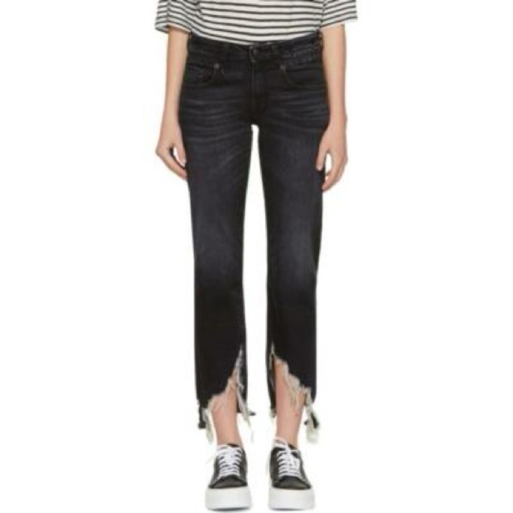 R13 Boy Straight Jean with Fray Hem
